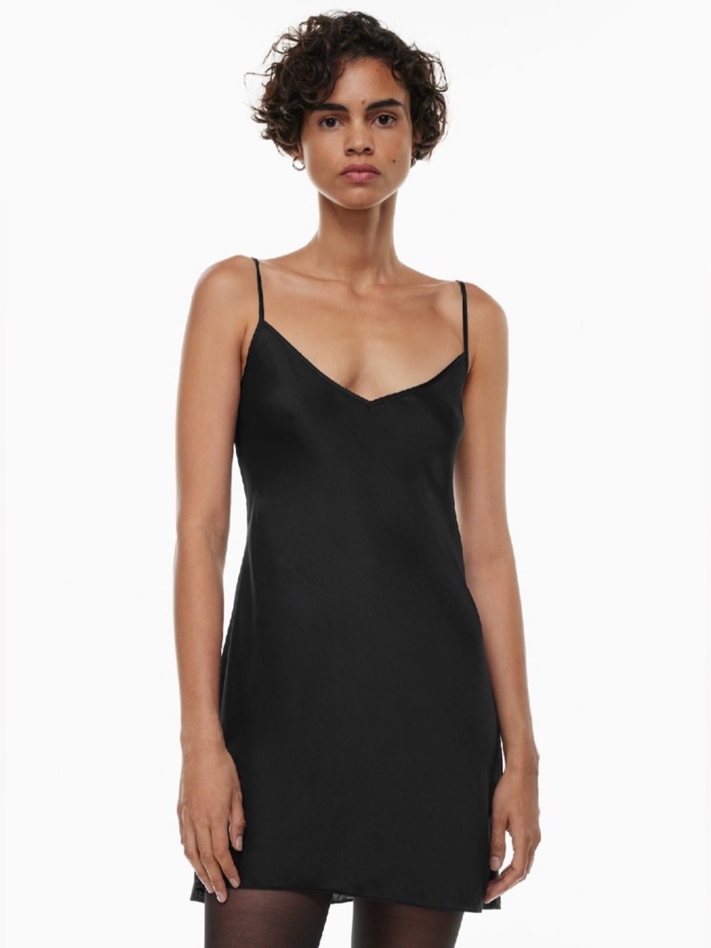 Aritzia Wilfred Only Slip Mini Dress, Black XL